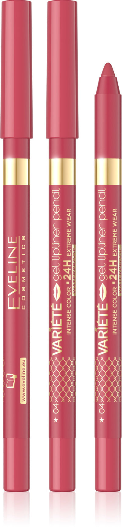 Eveline Variete Gel Lip Liner Pencil Matt Waterproof - 4 Candy Rose
