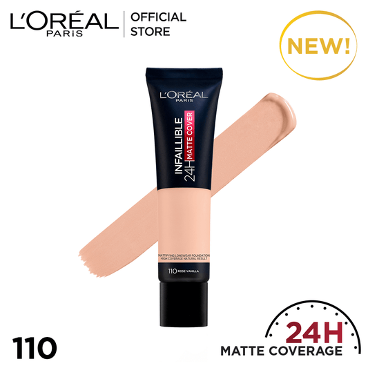Loreal Infallible 24Hr Matte Cover Foundation - 110 Rose Vanilla - Premium Health & Beauty from Loreal Makeup - Just Rs 2286! Shop now at Cozmetica