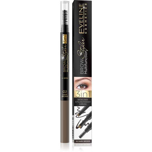 Eveline Brow Styler 3In1 Multifunction - 02 Dark Brown