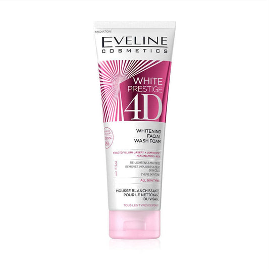 Eveline White Prestige 4D Whitening Facial Wash Foam - 100ml