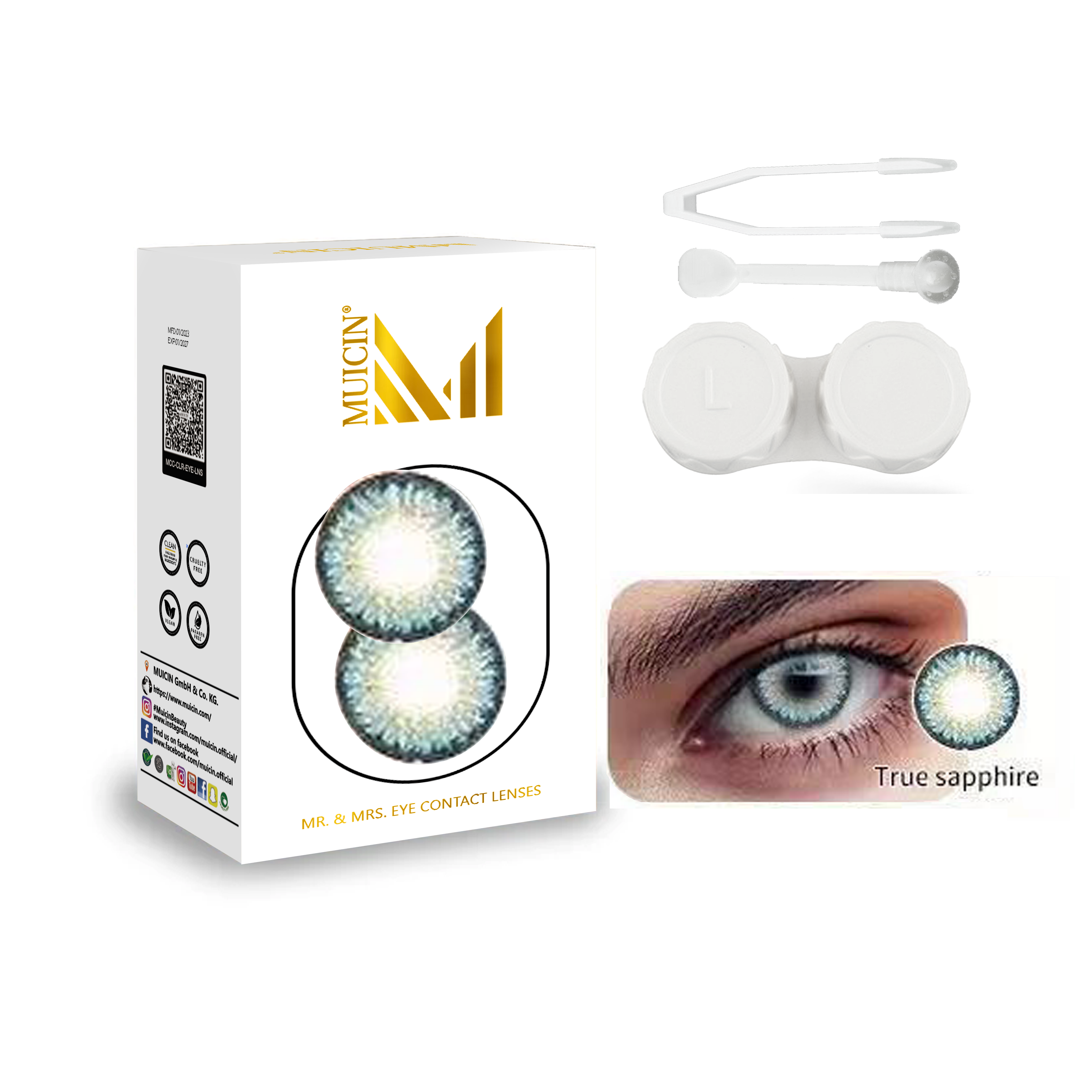 Muicin Mr Mrs Party Wear Colored Eye Contact Lenses