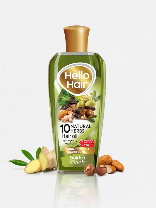 Golden Pearl Hello Hair 10 Natural Herbal Hair Oil - 200ml