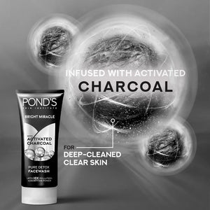 POND'S Bright Miracle Detox Facewash | 10X Power of Activated Charcoal- 100g