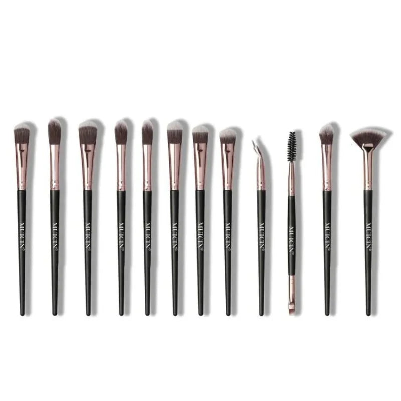 Muicin 12 Pieces Rose Gold Black Complete Eye Brushes Set