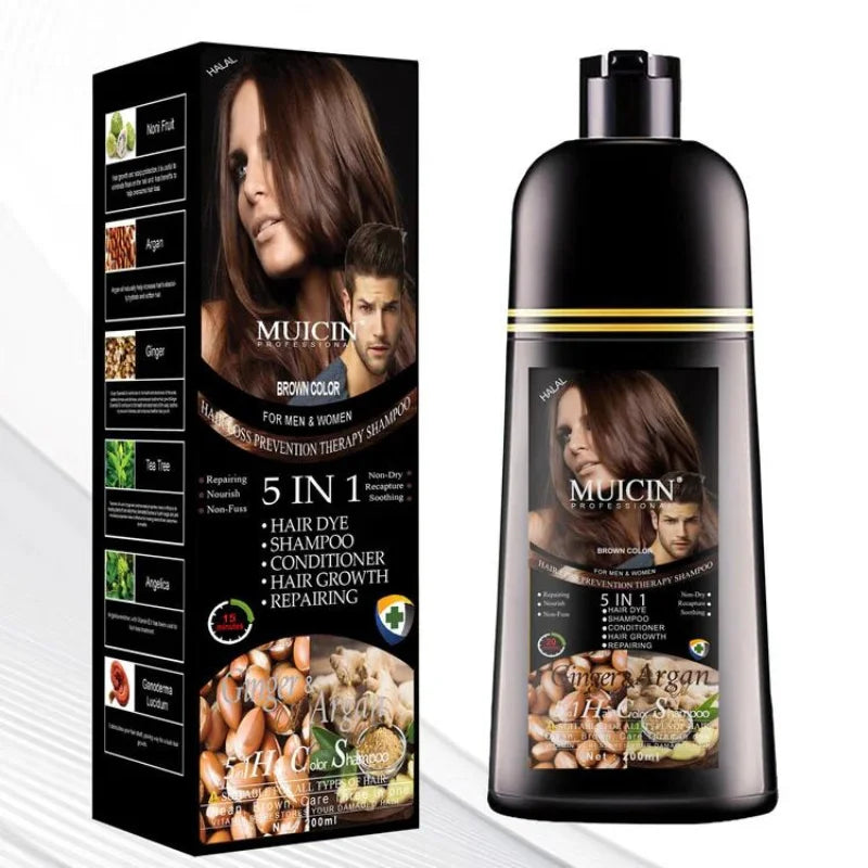 Muicin 5 In 1 Hair Color Shampoo With Ginger Argan Oil