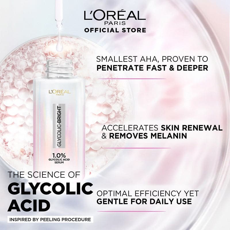 Loreal Paris Glycolic Bright Instant Glowing Face Serum – 30ml - Premium Toners from Loreal Paris - Just Rs 2199! Shop now at Cozmetica