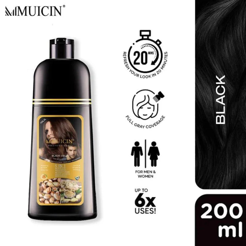 Muicin 5 In 1 Hair Color Shampoo With Ginger Argan Oil