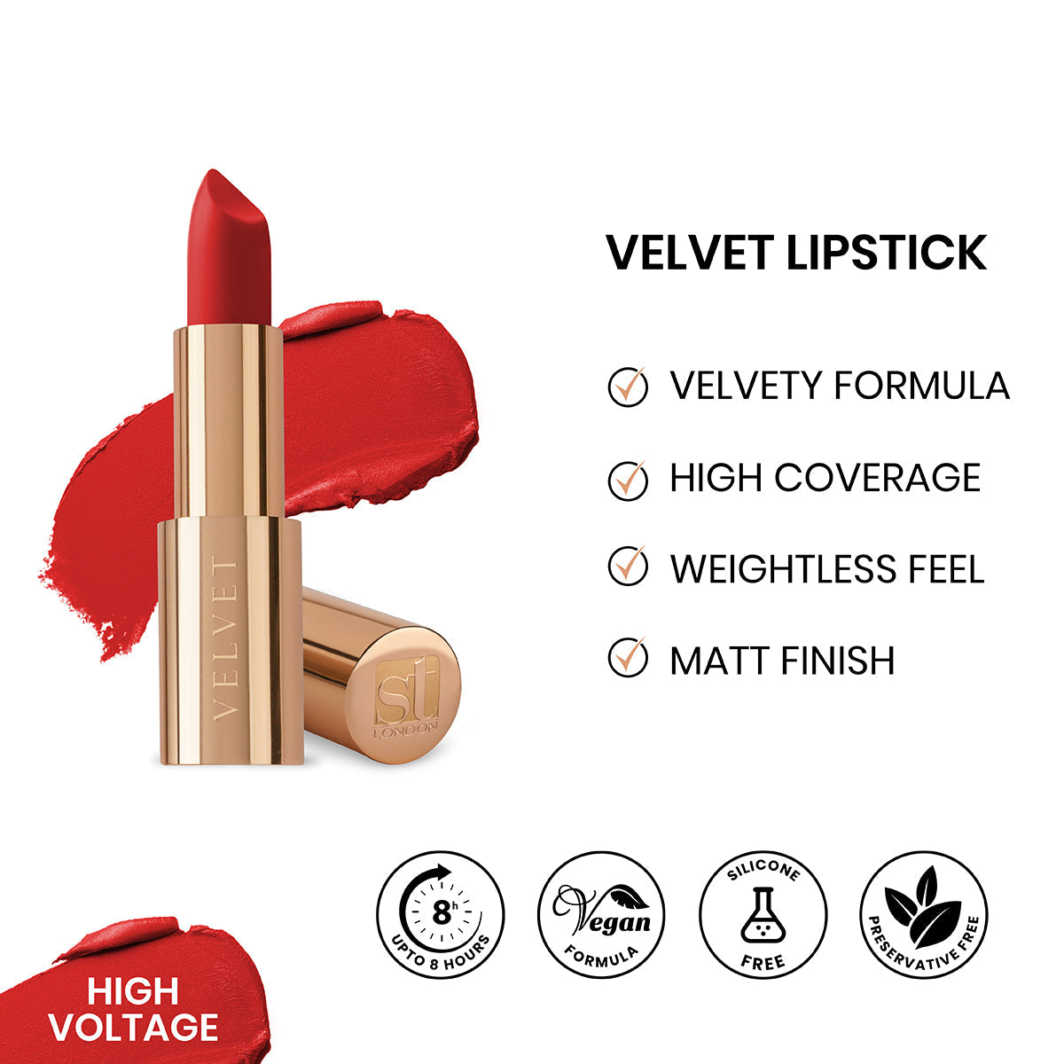 ST London Velvet Ultra Matt Lipstick High Voltage