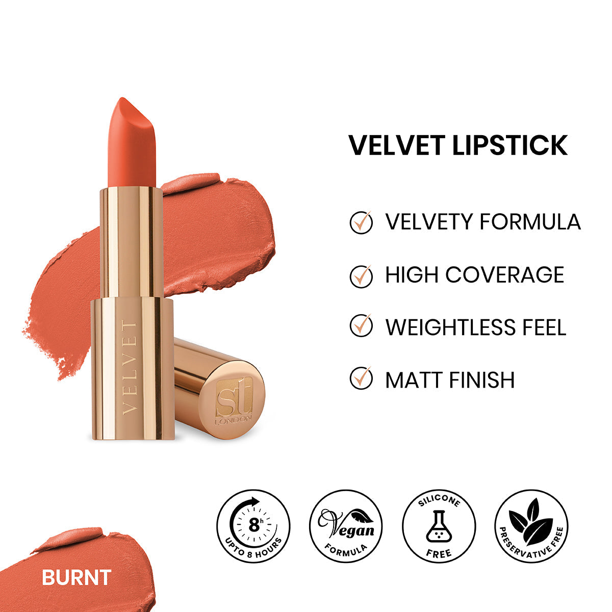 ST London Velvet Ultra Matt Lipstick Burnt