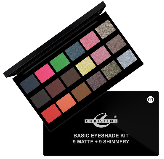 Christine Basic Eyeshade Kit 9 Matte + 9 Shimmery - 01