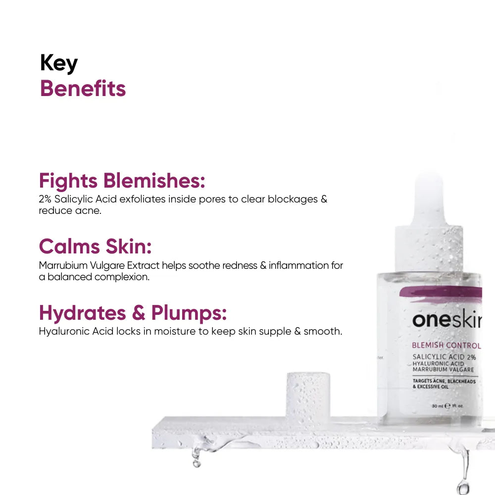 Oneskin Blemish Control Salicylic Acid 2% + Marrubium Valgare - 30ml