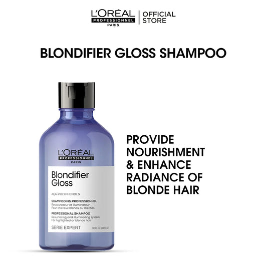 Loreal Professionnel Serie Expert Blondifier Gloss Shampoo - 300ml - For Highlighted Or Blond Hair