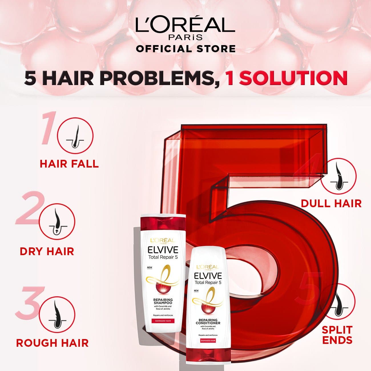 LOreal Paris Elvive Total Repair 5 Shampoo 360 ml - For Damaged Hair - Premium Hair Coloring Accessories from Elvive - Just Rs 879! Shop now at Cozmetica