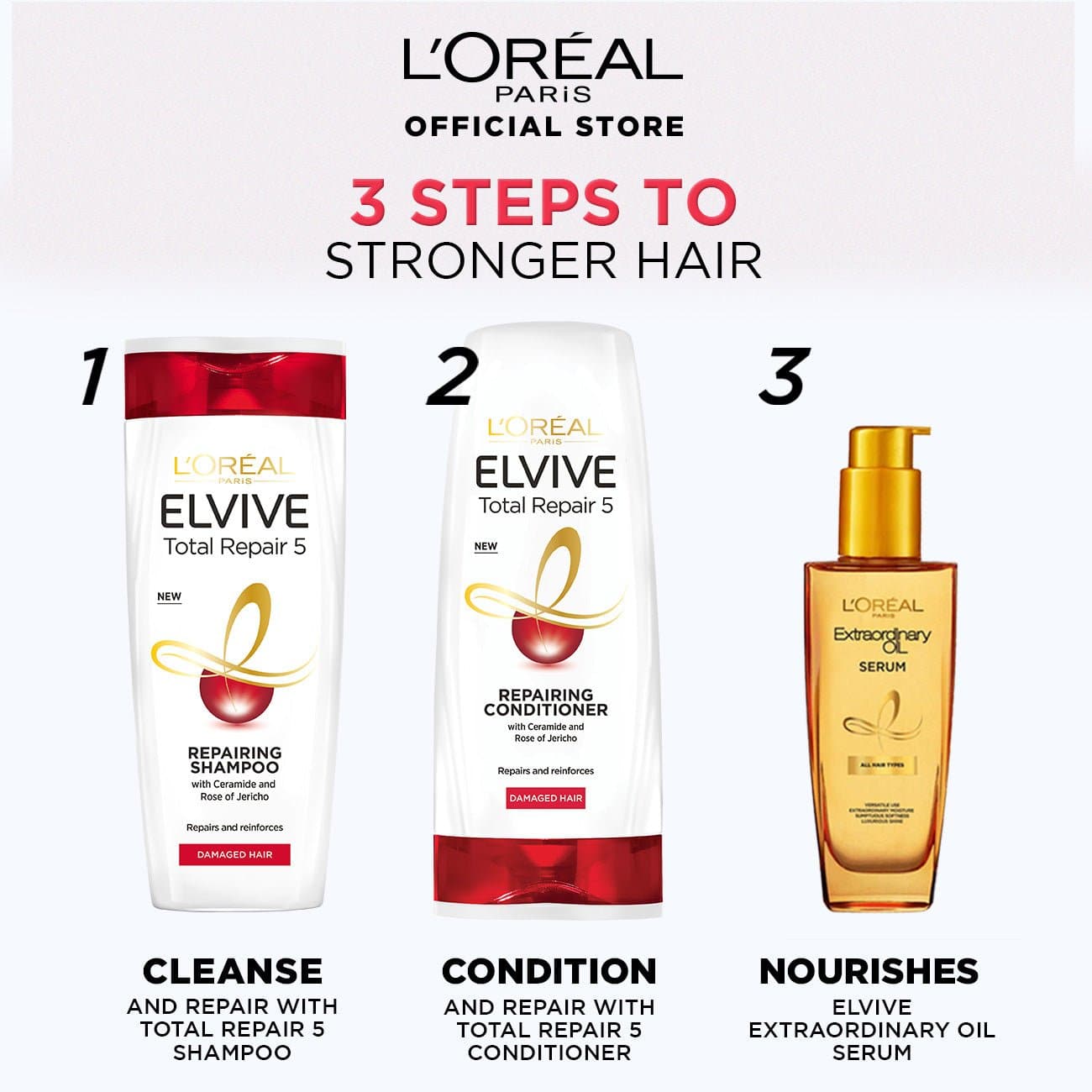 LOreal Paris Elvive Total Repair 5 Shampoo 360 ml - For Damaged Hair - Premium Shampoo from Elvive - Just Rs 879! Shop now at Cozmetica