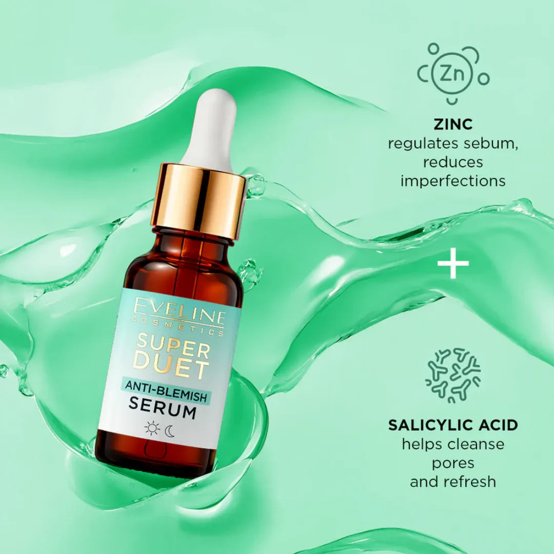 Eveline Super Duet 10% Zinc & Salicylic Acid Anti-Blemish Serum - 18ml