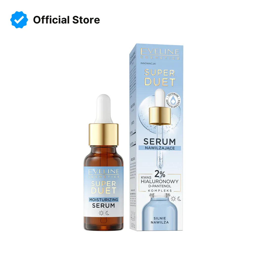 Eveline Super Duet 2% Hyaluronic Acid & D-Panthenol Moisturizing Serum - 18ml