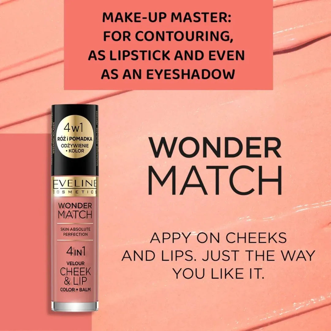 Eveline Wonder Match 4In1 Cheek & Lip Color Balm - 01