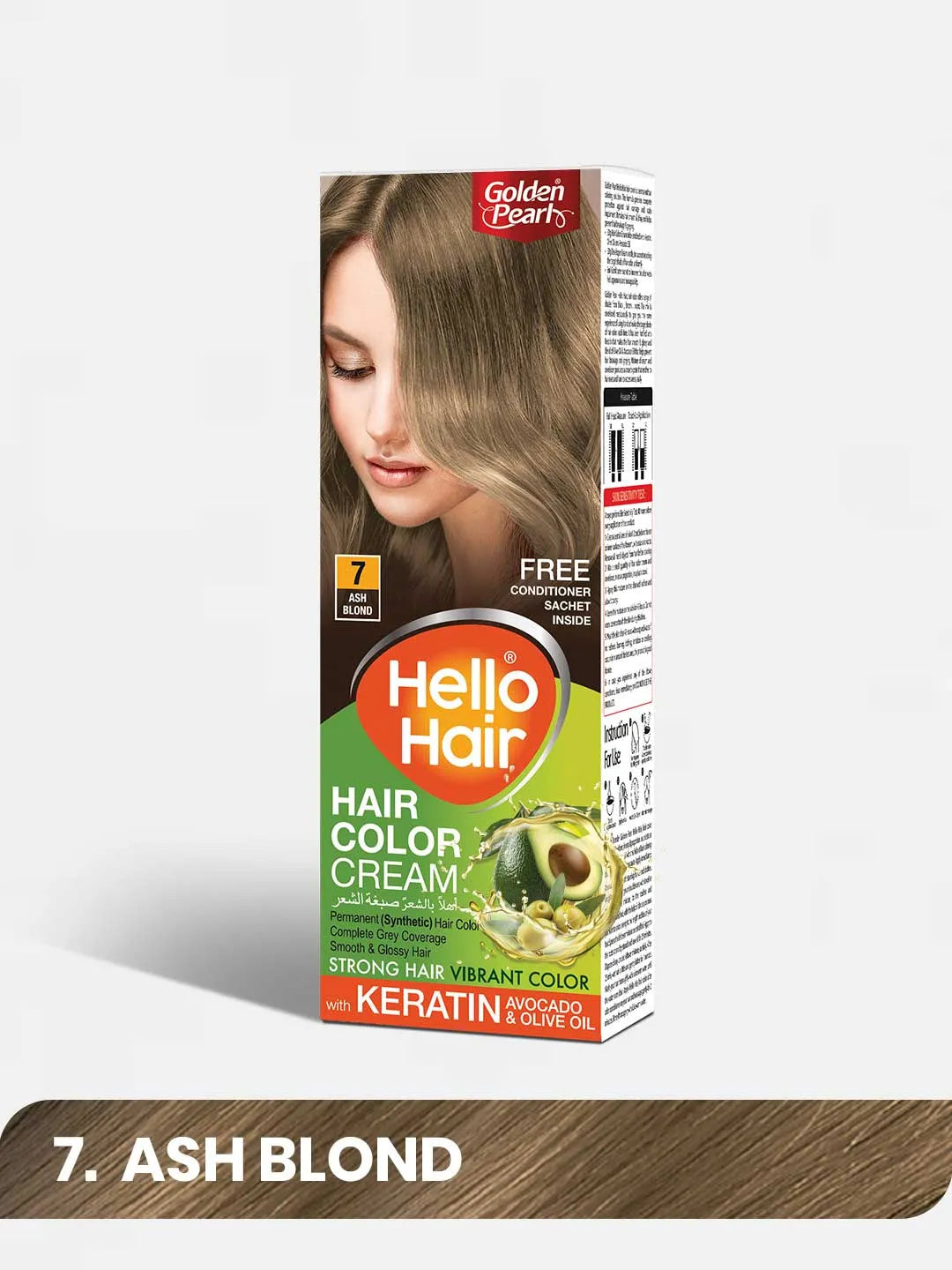 Golden Pearl Hello Hair - Hair Color Ash Blond 7