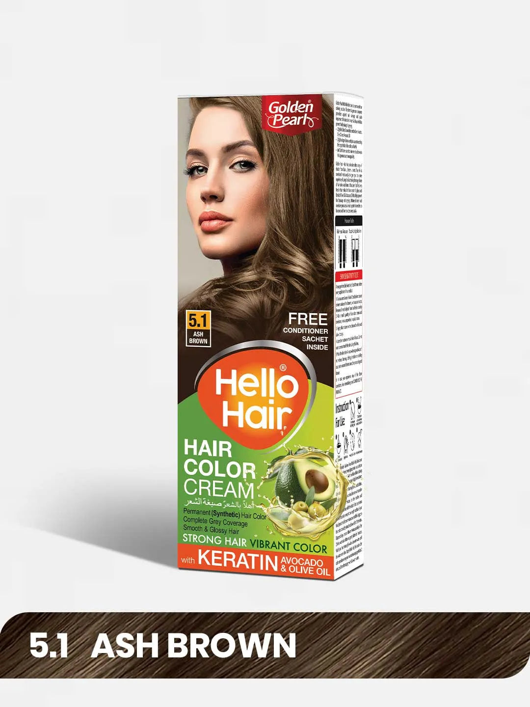 Golden Pearl Hello Hair - Hair Color Ash Brown 5.1