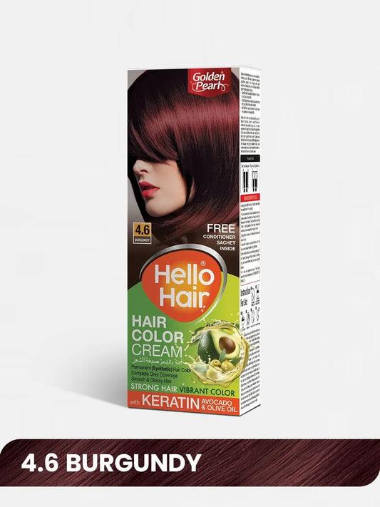 Golden Pearl Hello Hair - Hair Color Burgundy 4.6