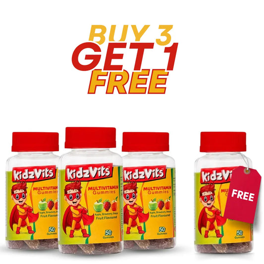 Buy 3 and Get 1 Free - Kidzvits Multivitamin Gummies - Get 1 Bottle Free