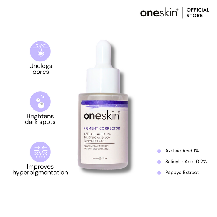 Oneskin Pigment Corrector - Azelaic Acid 1%, Salicylic Acid 0.2%, Papaya Extract - 30ml