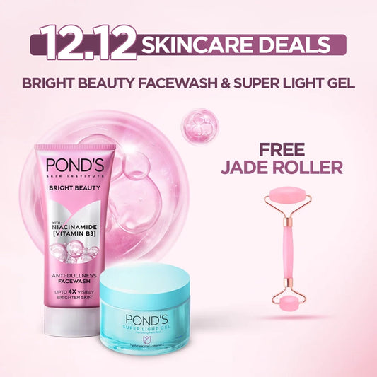 Bundle Bright Beauty Facewash & Super Light Gel get Free Jade Roller