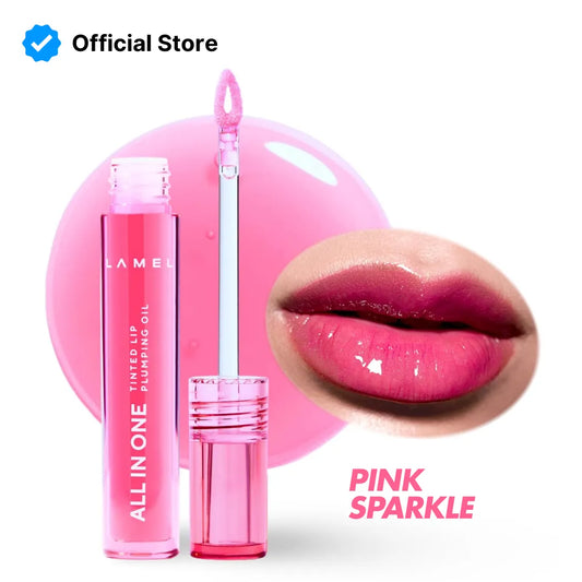 LAMEL All in One Lip tinted plumping oil 402 Pink Sparkle