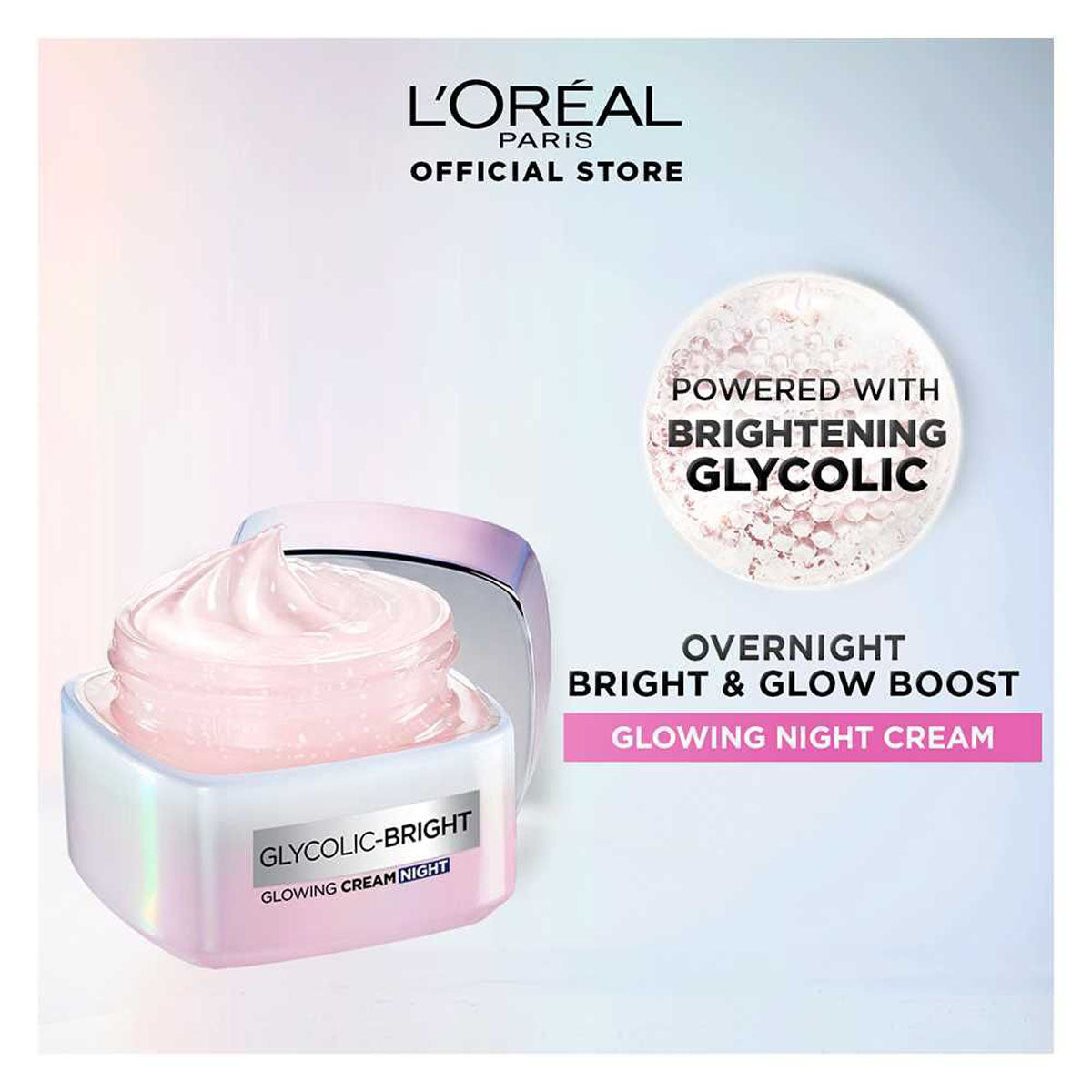 LOreal Paris Glycolic Bright Glowing Night Cream - 50ml