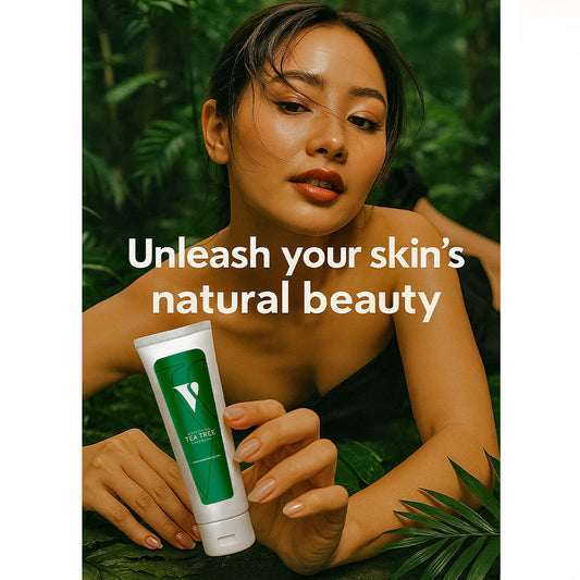 Vcare Natural Tea Tree Face Wash 75ml – Herbal Acne Control Cleanser