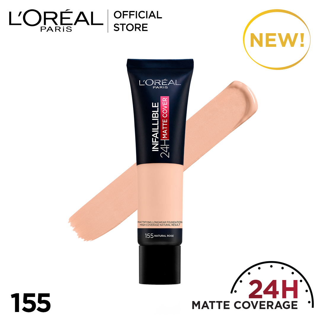 Loreal Infallible 24Hr Matte Cover Foundation - 155 Natural Rose - Premium Health & Beauty from Loreal Makeup - Just Rs 2286! Shop now at Cozmetica