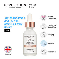 Revolution Skincare 10% Niacinamide and 1% Zinc Blemish & Pore Serum - 30ml