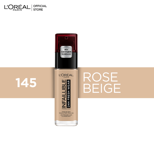 Loreal Infallible Liquid Foundation 24H Fresh Wear - 145 Beige Rose - Premium Health & Beauty from Loreal Makeup - Just Rs 4164! Shop now at Cozmetica