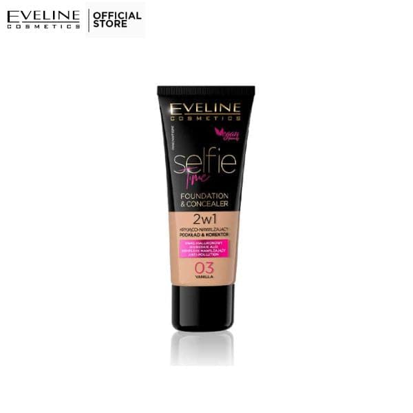 Eveline Selfie Time Foundation & Concealer 03 Vanilla 30Ml - Premium  from Eveline - Just Rs 1685.00! Shop now at Cozmetica