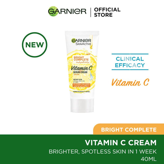 Garnier Skin Active Bright Complete Fairness Day Cream - 40ml - Premium Lotion & Moisturizer from Garnier - Just Rs 320! Shop now at Cozmetica