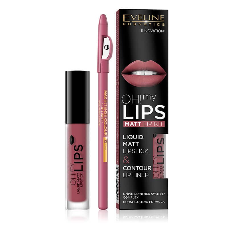 Eveline Oh! My Lips Liquid Matt Lipstick & Liner - 6 Cashmere Rose