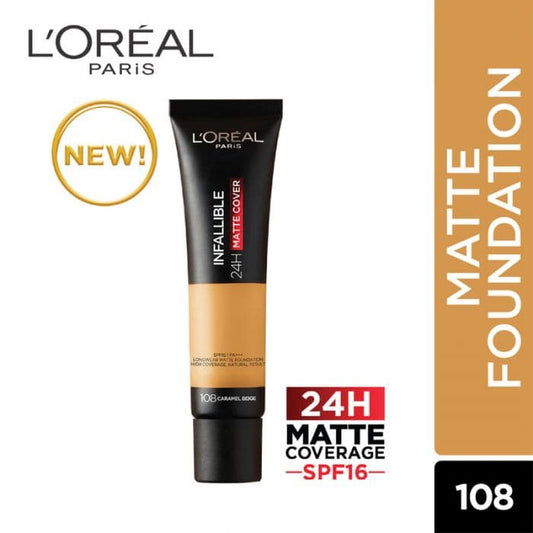 Loreal Infallible 24Hr Matte Cover Foundation - 108 Caramel Beige - Premium Health & Beauty from Loreal Makeup - Just Rs 2379! Shop now at Cozmetica