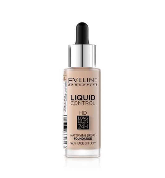 Eveline Liquid Control Mattifying Drops Foundation - 30 Sand Beige - Premium Health & Beauty from Eveline - Just Rs 3055.00! Shop now at Cozmetica