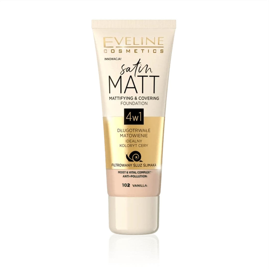 Eveline Cosmetics Satin Matt Mattifying & Covering Foundation - 102 Vanilla