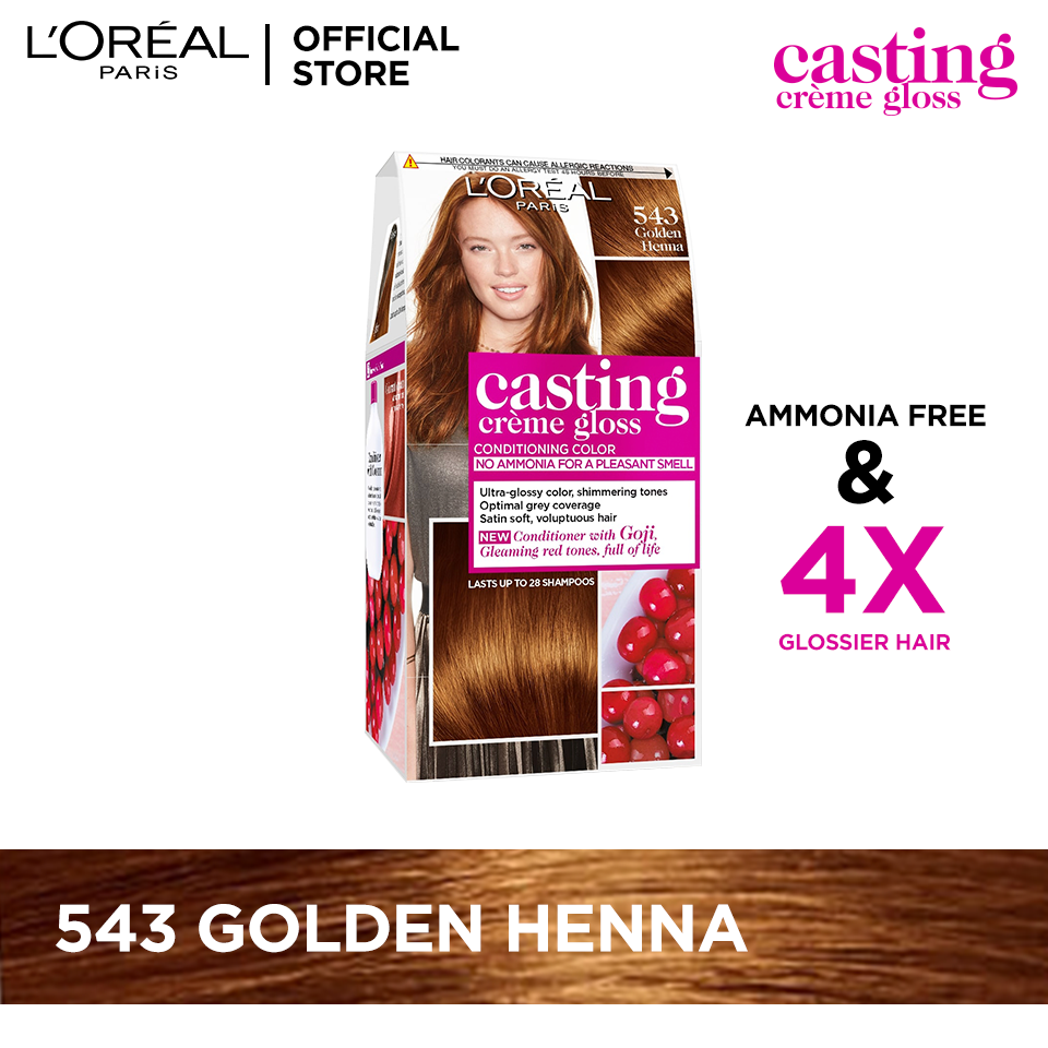 LOreal Paris Casting Creme Gloss - 543 Golden Henna Hair Color - Premium Health & Beauty from Loreal Casting Creme - Just Rs 2399.00! Shop now at Cozmetica