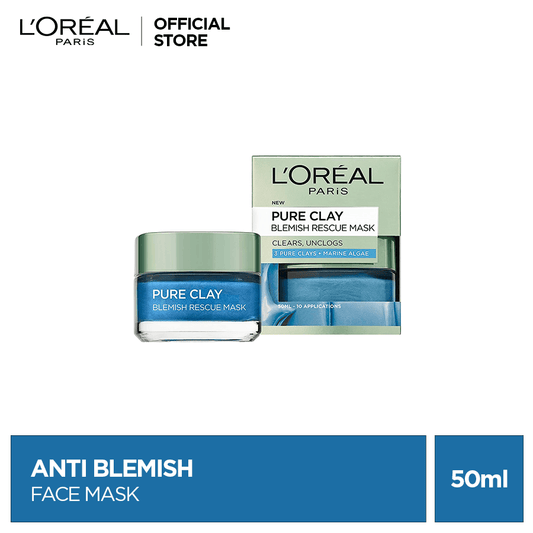 L'Oreal Paris Pure Anti-Blemish Marine Algae Face Mask Blue- 50ml - Premium Skin Care Masks & Peels from Loreal Paris - Just Rs 1119! Shop now at Cozmetica
