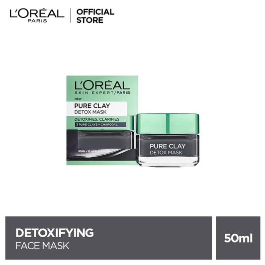 L'Oreal Paris Pure Clay Detoxifying Charcoal Face Mask - 50ml - Premium Skin Care Masks & Peels from Loreal Paris - Just Rs 1119! Shop now at Cozmetica
