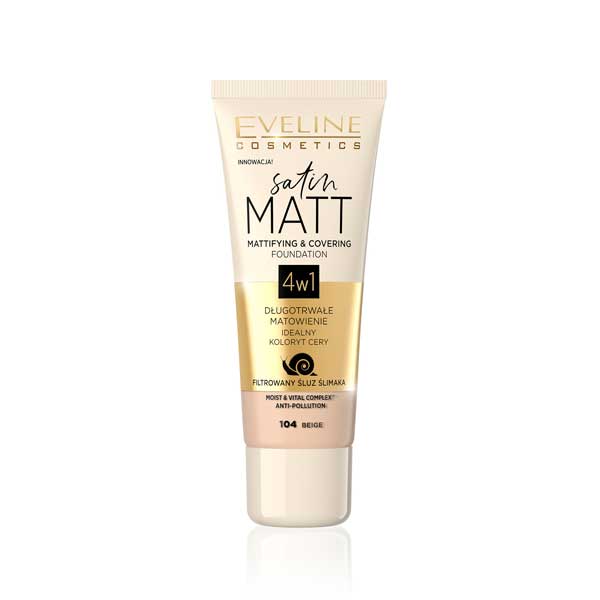 Eveline Satin Matt Mattifying & Covering Foundation 104 Beige - Premium Foundation from Eveline - Just Rs 1685! Shop now at Cozmetica